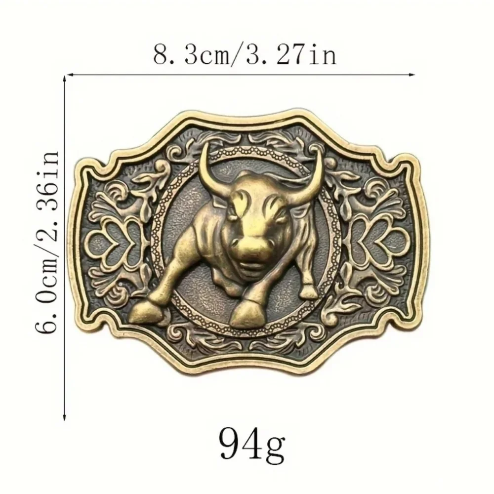 New men's bull rodeo cowboy Western belt buckle